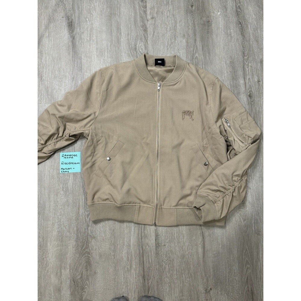 REVENGE EMBROIDED NYLON BOMBER TAN S